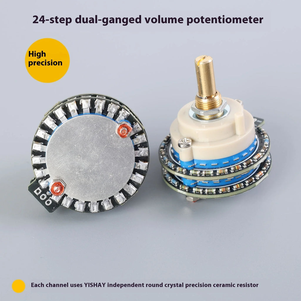 High Precision 24 Level 50K Stepper Dual Channel Volume Knob Potentiometer Band Potentiometer Volume Control