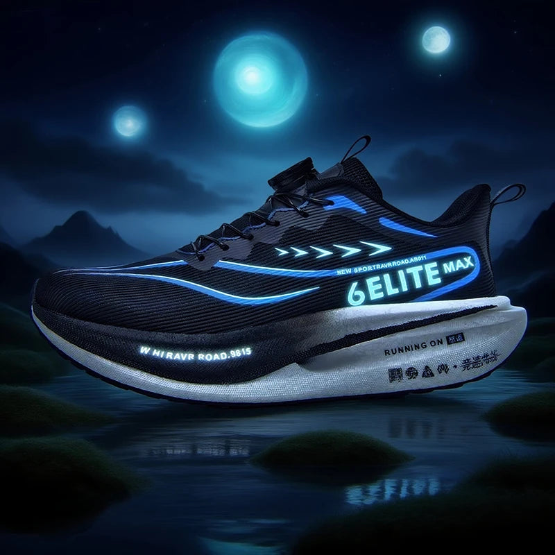 Men Running Shoes Carbon Board Speciality Marathon Sports Breathable Lightweight Women's Comfortable Athletic Nonskid Sneakers