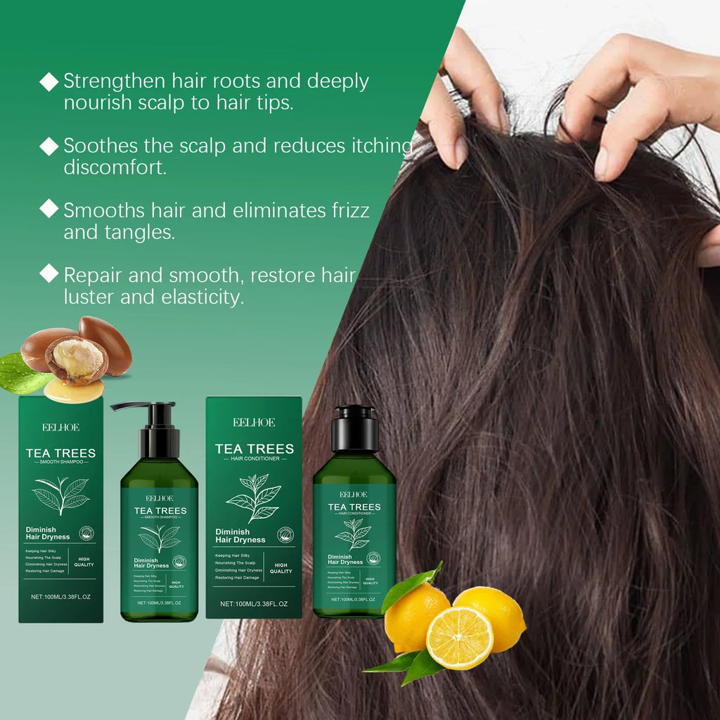 Shampoo Hair Conditioner Set Deep Cleaning Moisturizing Nourishing Repair Damaged Dry Oil Control Shampoos Tea Tree Hair Care