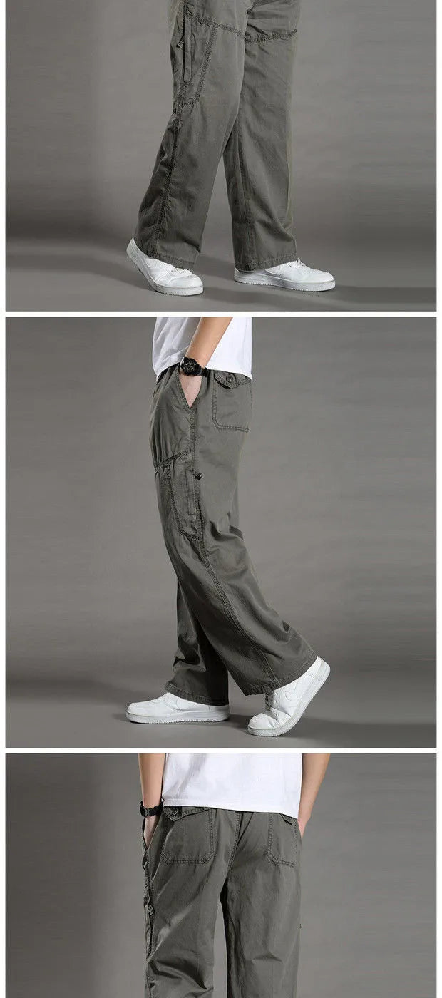 95%Cotton Men's Cargo Pants Summer Work Wear Spring New In Large Size Casual Climbing Joggers Sweatpants Hombre Autumn Trousers