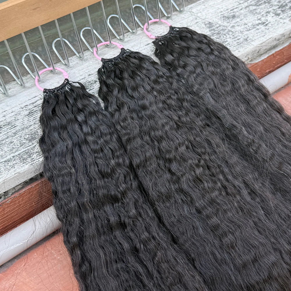 Water Wave Crochet Human Hair Extensions No Shedding Invisible Crochet Feather Braiding Natural Color Body Wave Hair Extension