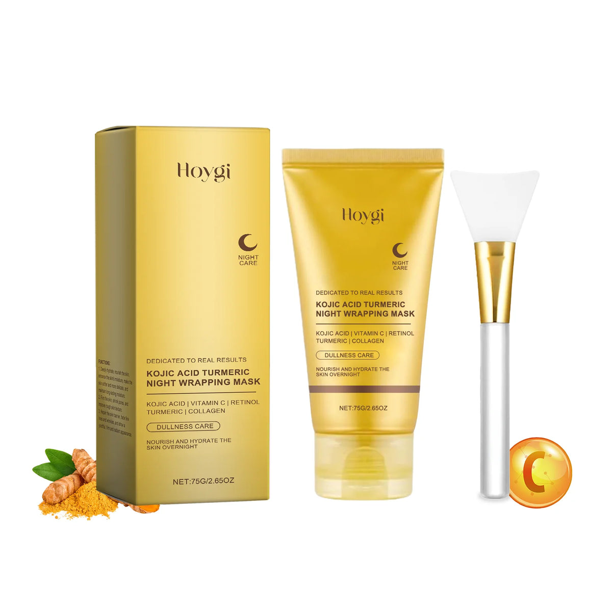 Collagen Peel off Mask Deep Cleansing Pores Oil Control Turmeric Wrapping Night Face Mask for Brightening Rejevenation Skin Care