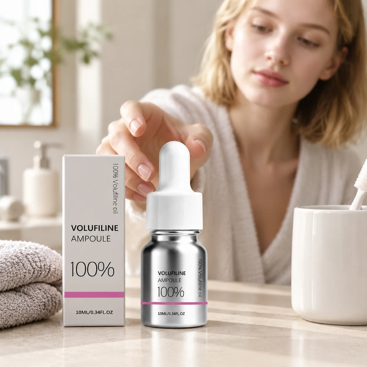 100% Volufiline Ampoule Serum Deep Hydration Moisturizing Revitalize Refresh Non-sticky Boost Skin Elasticity Gentle Easy Absorb