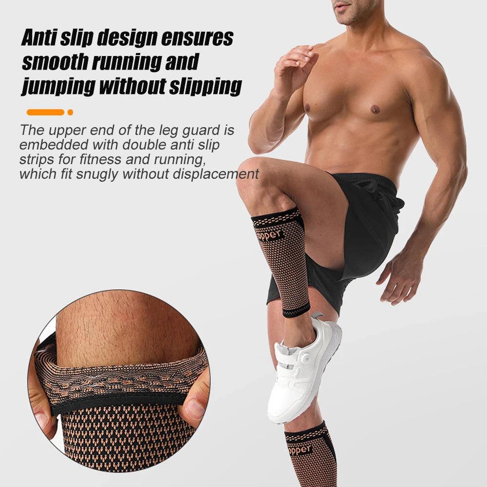 1PCS Copper Calf Compression Sleeves for Men & Women, Sports Compression Leg Sleeves for Shin Splints & Running Recovery