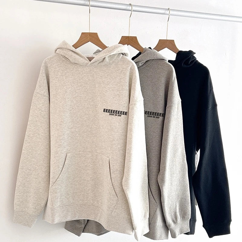 Fashion Double Line Matching Set Men's Drawstring Pants Luxury Design Plush Letter Pants High Street Couple Oversized Pants Set