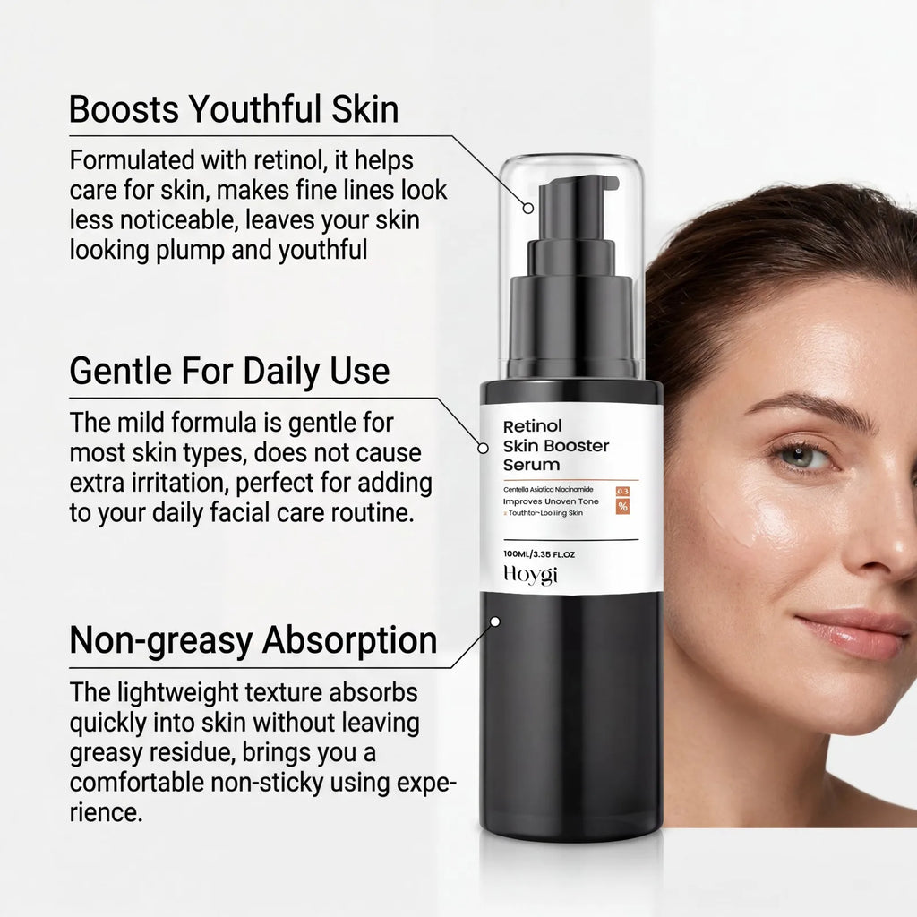 100ml Retinol Skin Booster Serum Hydrating Face Serum Fine Lines Shrinking Pores Firming Skincare Mild Ingredients Serum