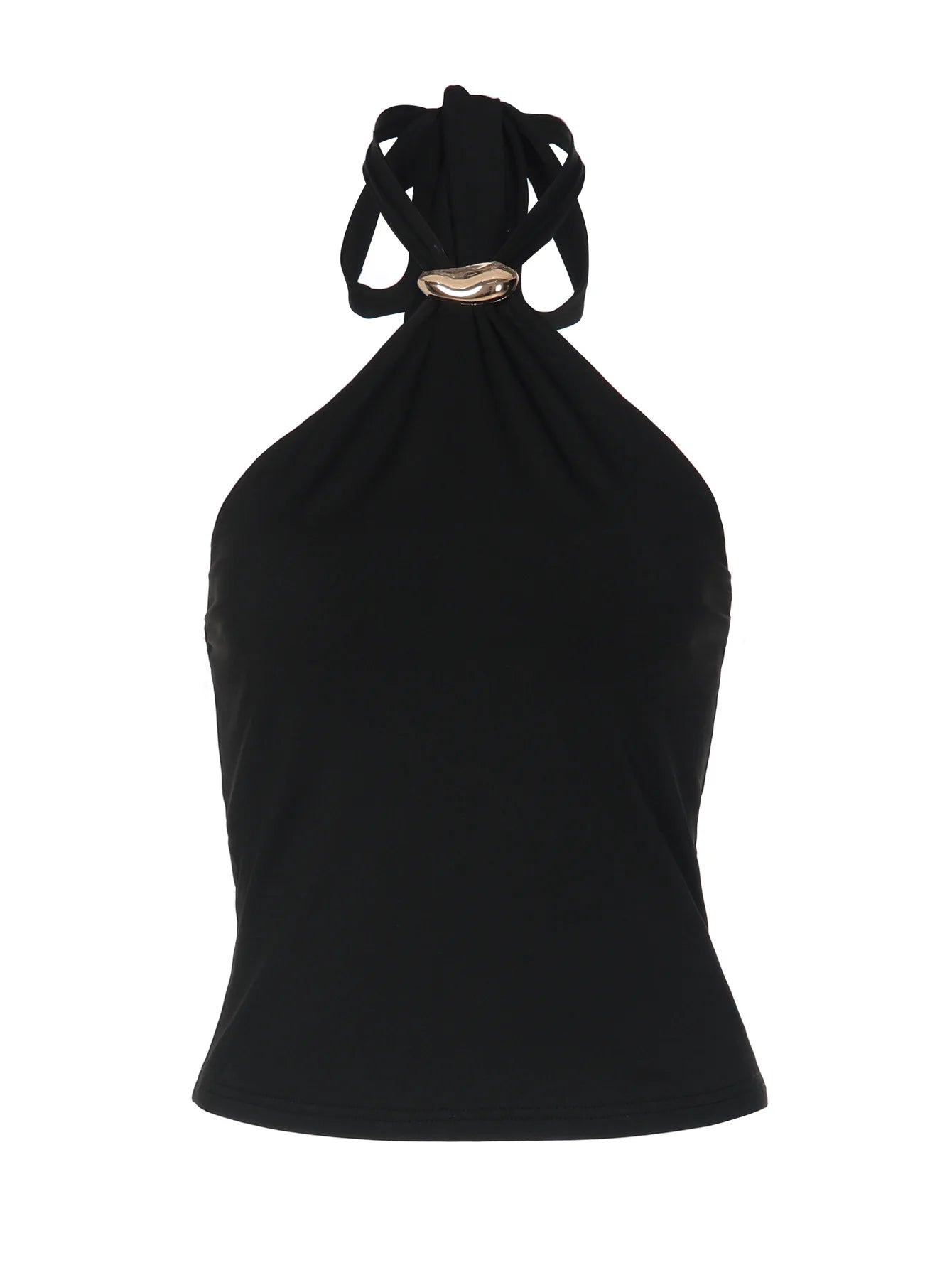 2026 Summer Fashion New Women's Retro Retro Hot Girl Tight Strap Top Hanging Neck Naked Back Sexy Vacation Beach Vest