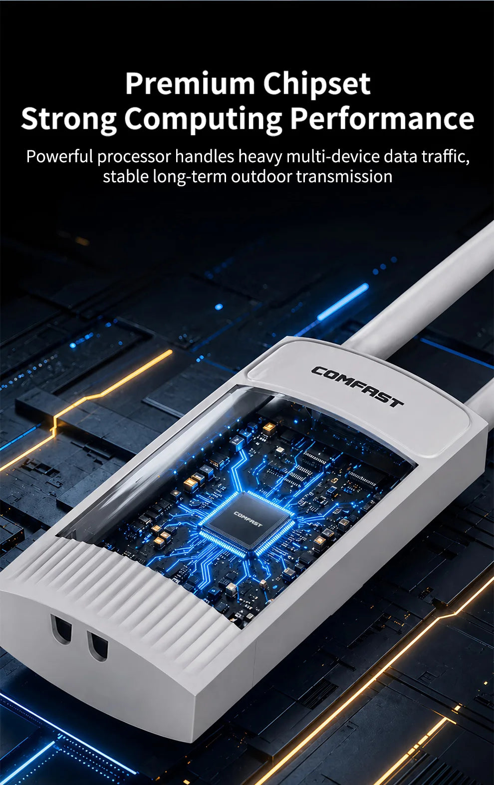 COMFAST 3000M Outdoor WiFi 6 Access Point Dual Band 2.4/ 5.8G High Power Outdoor AP IP66 Waterproof 48V PoE WiFi Base Station