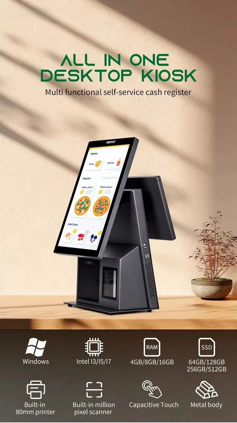 Bill Touch Screen Desktop Self Ordering Kiosk Pos System Terminal Payment Kiosks Machine for Restaurant