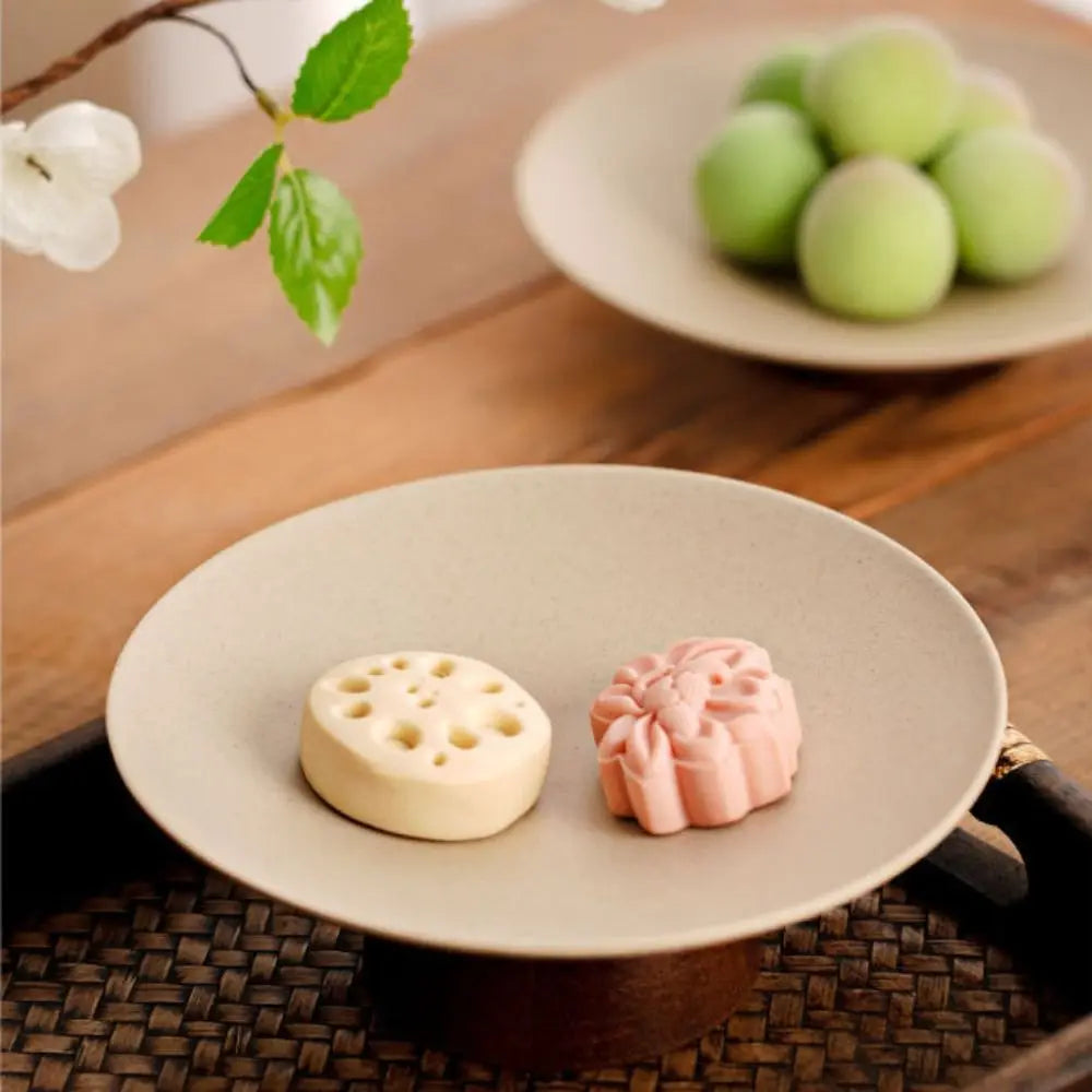 Kitchen Organizer Ceramic Storage Tray Durable Wooden Dessert Tray Reusable Simple Fruit Plate Commercial