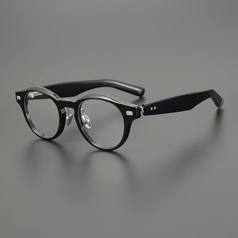 Classic Retro Round Glasses Frame Men Top Quality Acetate Trendy Eyeglasses for Women Handmade Vintage Thick Frame Eyewear