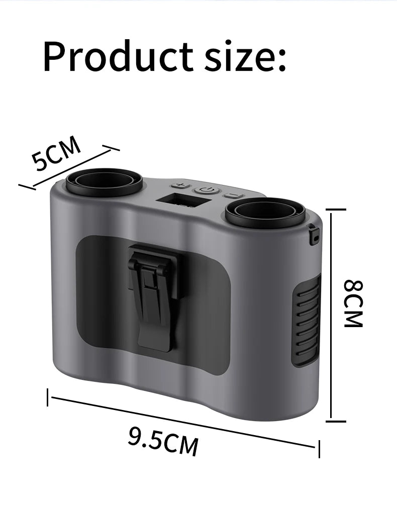 Portable Waist Clip Fan Mini USB Charging Hanging Fan with LED Flashlight Outdoor Single/dual Air Outlet Fan 20000/10000Mah F6/7