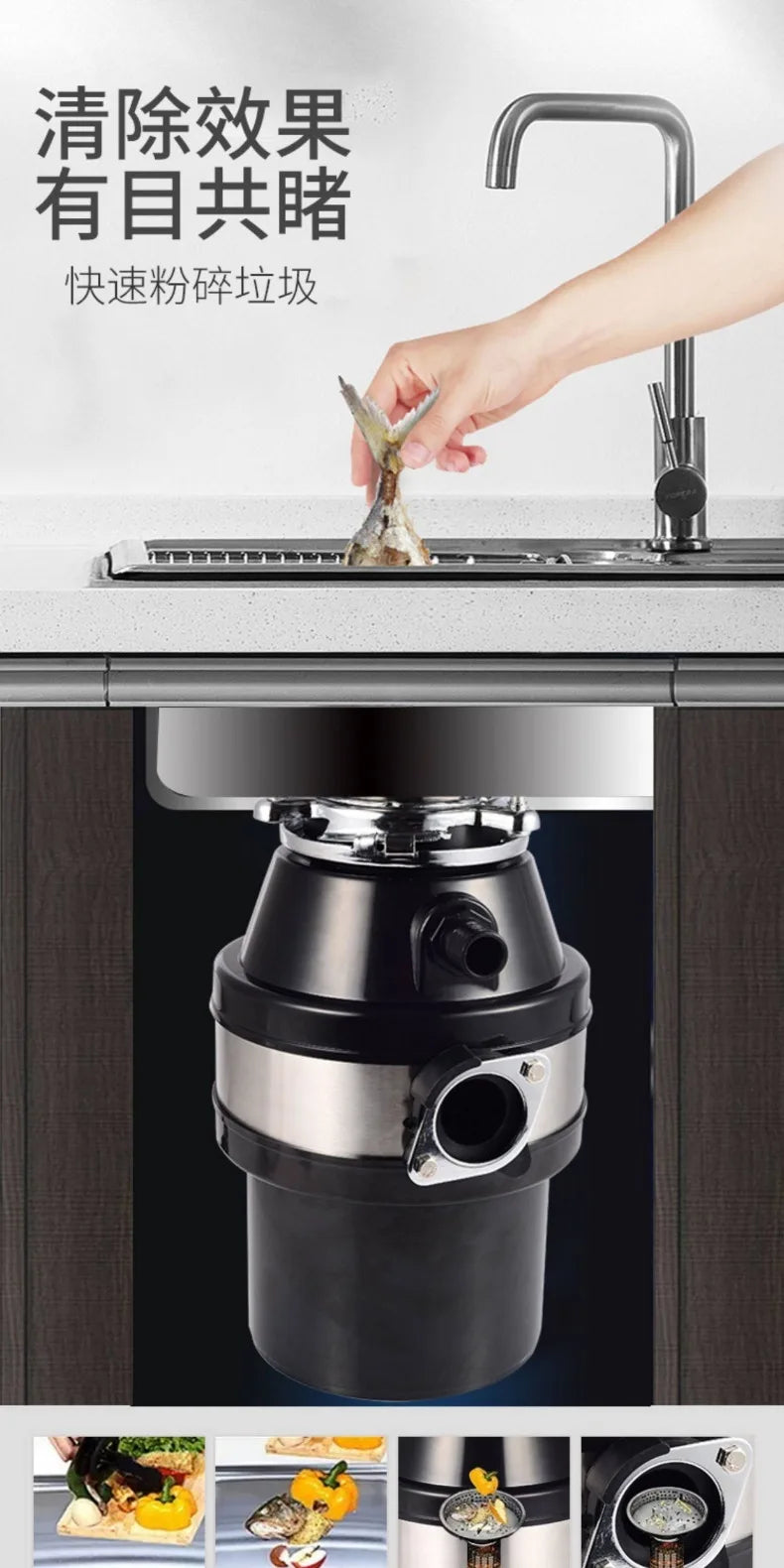 Garbage disposal kitchen waste food household shredder domestic waste disposal machine Food Waste Disposers  kitchen appliances