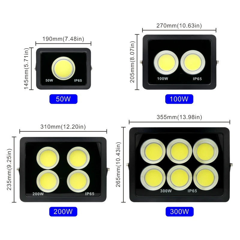 LED Flood Light 300W 200W 100W 50W Outdoor Lighting COB Floodlight 220V Spotlight IP65 Modern Waterproof Outdoor Led Garden Lamp