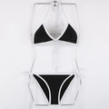 Fashion Color Block Split Bikini for Women Cheeky Cut Sexy Hot Girl Beach Holiday Swimwear
