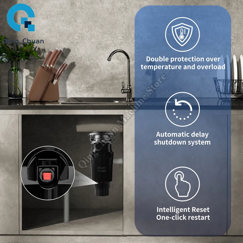 Food Waste Disposer Commercial Seven Stage Grinding Intelligent Kitchen Waste Disposer Grinding Household Waste disposer