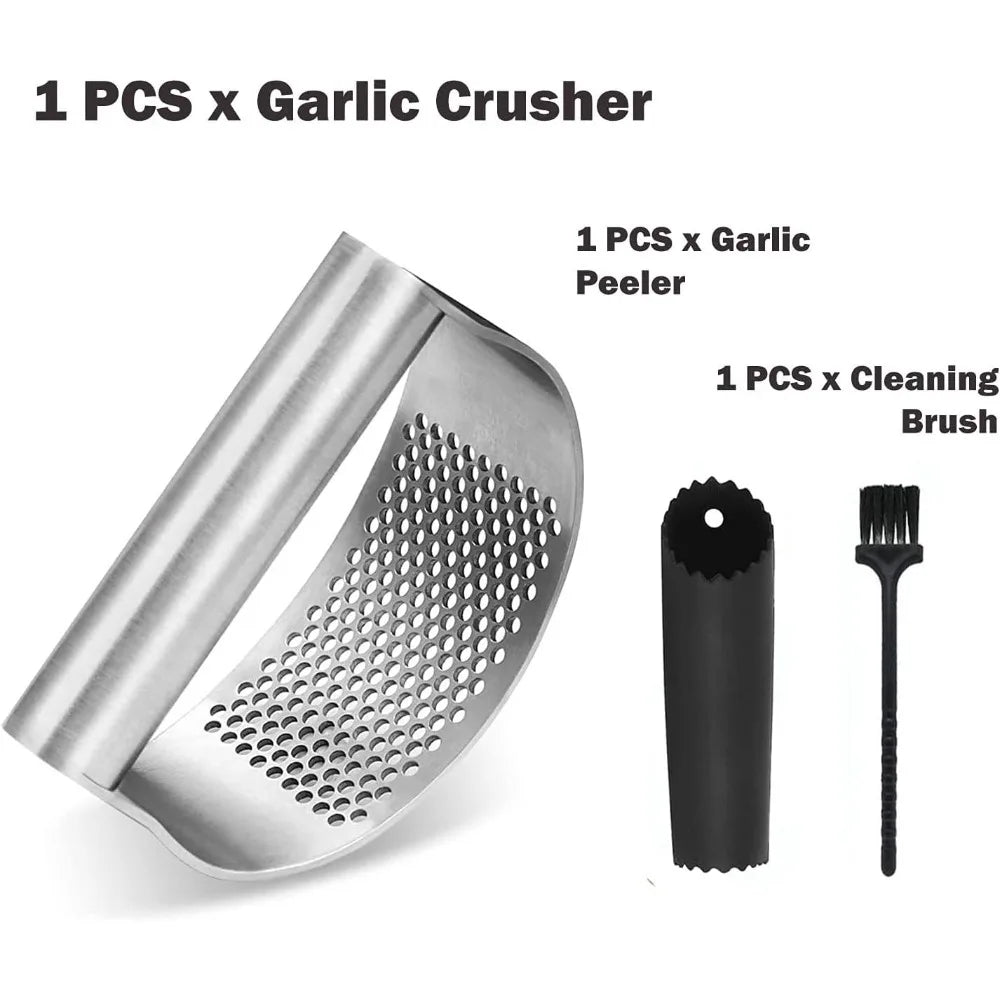 Upgraded Version of304Food Grade Stainless Steel Garlic Press Garlic Paste Manual Garlic and Ginger PressCreative KitchenGadgets