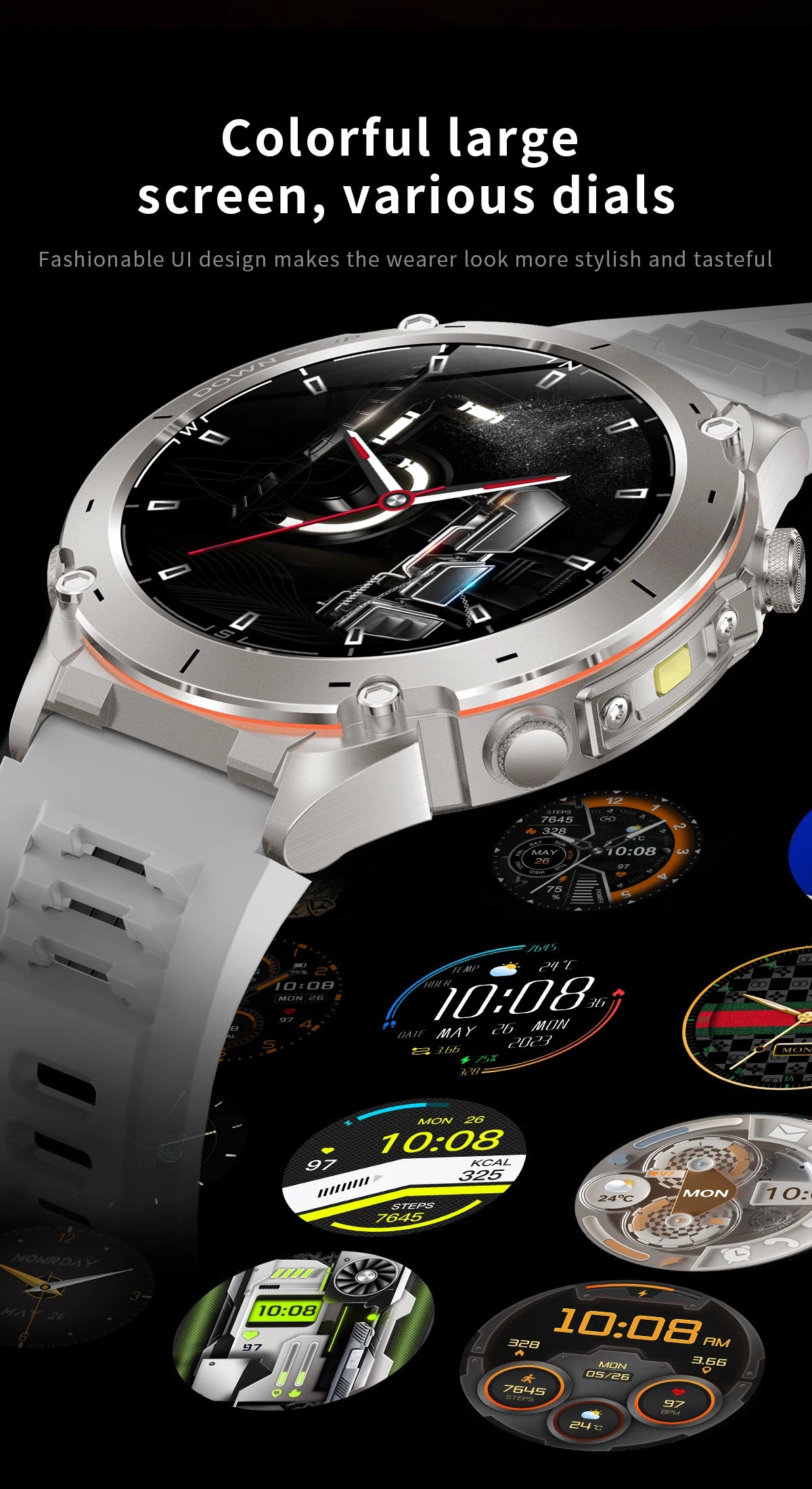 2026 New GPS Smart Watches 10 ATM Waterproof Built-in Dual-band GNSS Compass Military Sport Men SWIM Smartwatch For Android IOS
