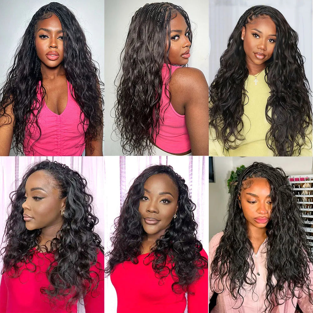 Miracle Knots Crochet Human Hair Extensions for Braiding Boho Braids 100% Raw Human Hair Body Wave Feathered Human Crochet Hair