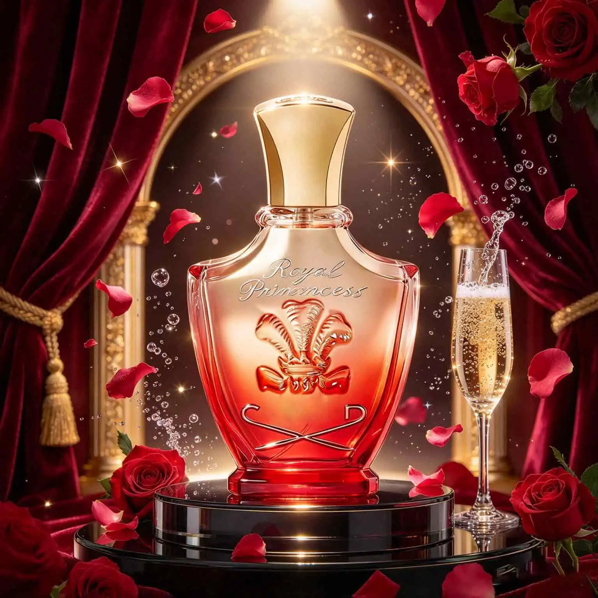 Royal Princess Oud Ebony Perfume, Floral Amber Tone, Ladies' Perfume, 7.5ml  2.5oz, Lasting Fragrance, Raspberry, Jasmine, Ebony, Patchouli, Daily Commuting Fit, Suitable For Birthday And Anniversary Gifts.