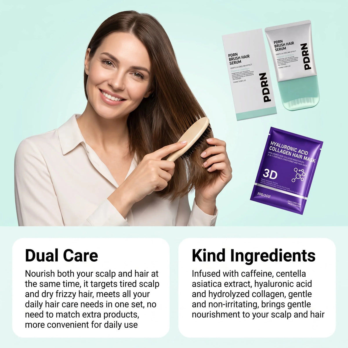 Deep Moisturizing Hair Mask With Hyaluronic Acid Collagen Conditioner Scalp Care Essence Set For Dry Damaged Frizzy Hair Smooth