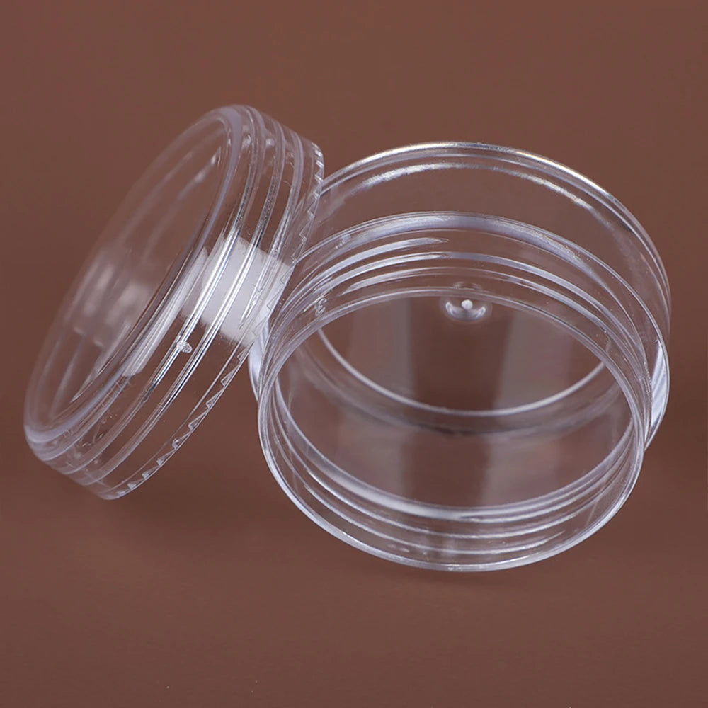 50pcs 20g 15g 10g 5g 3g  Empty Cream Jar Portable Cosmetic Containers Plastic Transparent Eyeshadow Lipbalm Sample Bottles