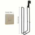 Black Iron Self-Adhesive Toilet Paper Holder with Towel Bar No-Drill Wall Mount Bathroom Storage Rack