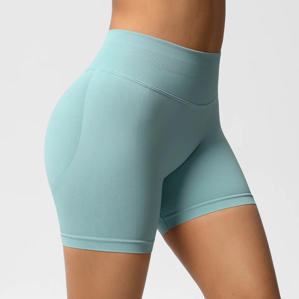 Women Shorts Low Ribbed Waist Band Yoga Shorts Seamless Scrunch Bum Workout Gym Shorts Booty Hight Stretch Running Shorts