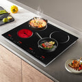 3000W Electric Ceramic Cooktop 4 Burners 110V, Infrared Radiant Stove with 9 Power Levels, Built-in Countertop Kitchen Cooker