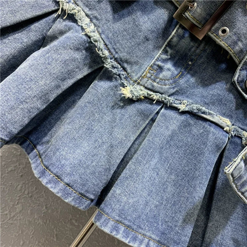 Y2k Retro Streetwear Denim Skirt Women Summer Sexy Punk A-Line High Waist Harajuku Denim Mini Skirt Hottie All-match Short Skirt