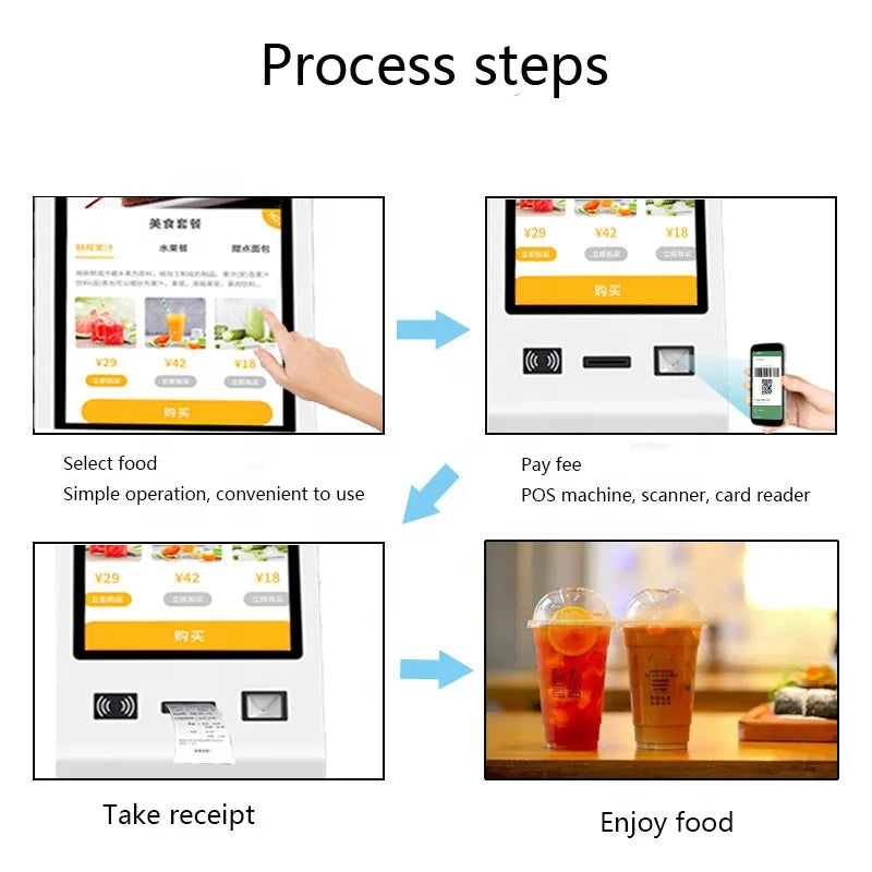Customized Self-Service Wall-Mounted And Floor-Standing Kiosk For Order Placement Payment Kiosks