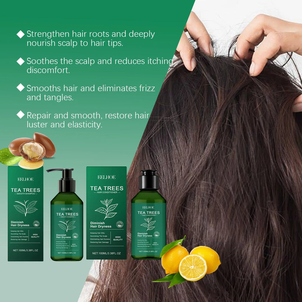 Shampoo Hair Conditioner Set Deep Cleaning Moisturizing Nourishing Repair Damaged Dry Oil Control Shampoos Tea Tree Hair Care