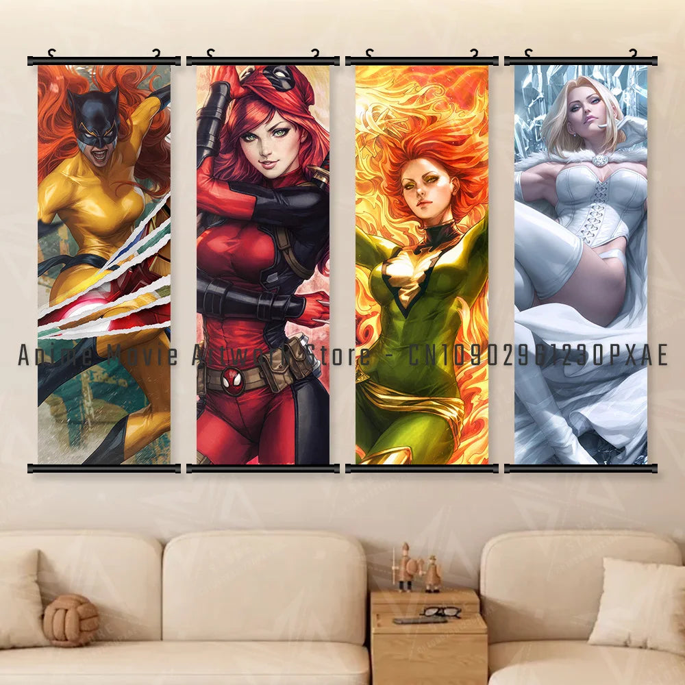 Marvel X-Men Phoenix Character Home Decor Anime Superhero Wall Art Hanging Painting Canvas Print Scrolls Picture Movie Poster