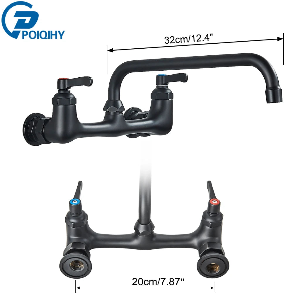 Antique Brass Basin Faucet Wall Mounted Bathroom Mixer Tap Hot Cold Sink Faucet 360 Rotation Spout Chrome Kitchen Mixer Taps