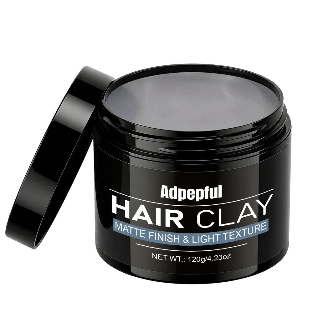 Matte Finish Hair Clay 120g Non Greasy Natural Look Strong Hold Texturizing Low Shine Hair Styling Mud Easy To Use For Men