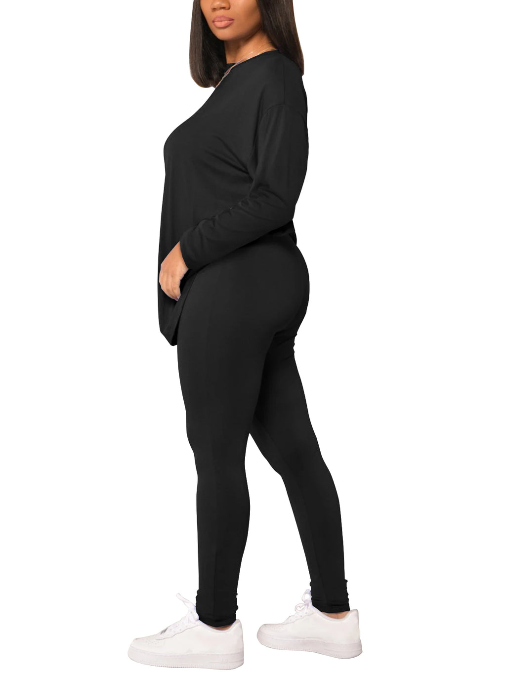 Spring and summer women's two-piece set long sleeved pants sportswear yoga clothes casual suit suitable for summer and autumn