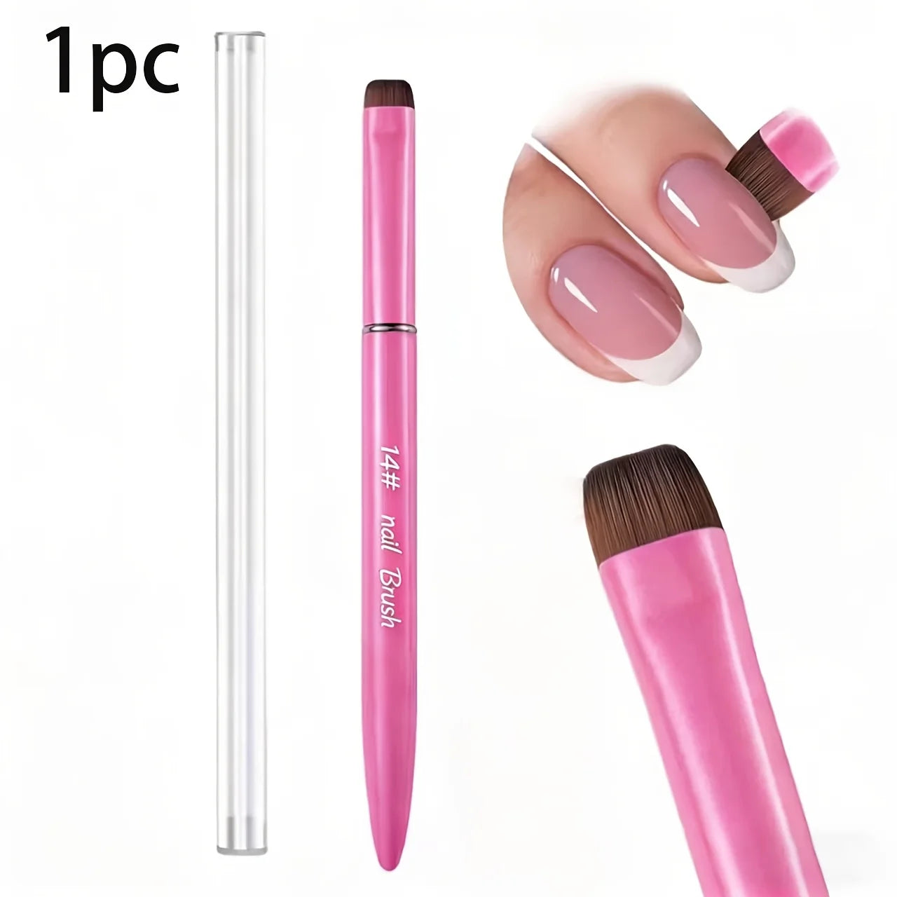 3 in 1 French Nail Brush, with Multi-function Brush Head - Fine Nail Brush, Suitable for Gel and Acrylic Nails, Precise Cleaning