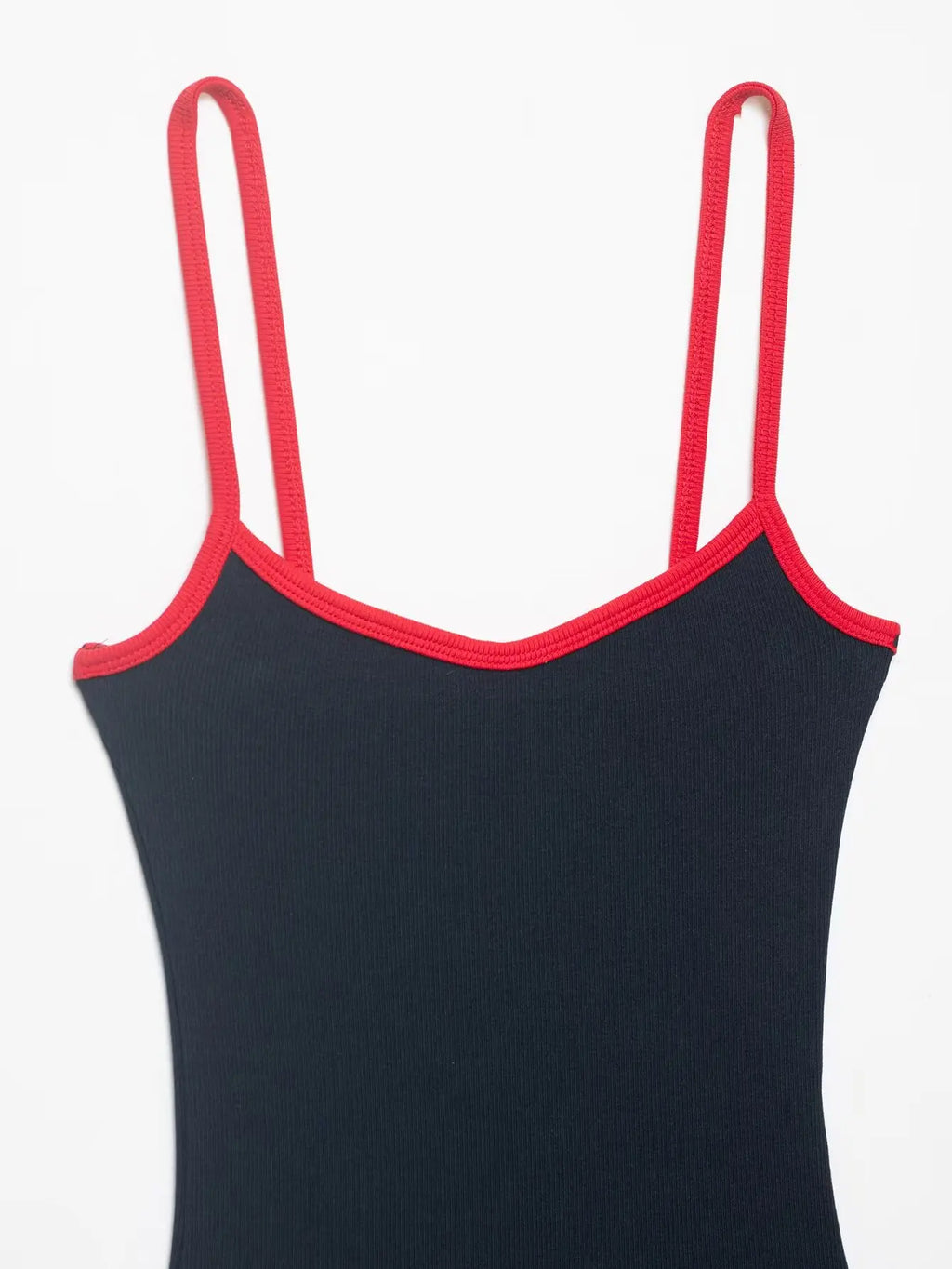 Women's Jumpsuit 2026 Summer New Cute Hot Girl Style Fashion Round Neck Color-Blocked Piping Straps Cotton Blend Fabric