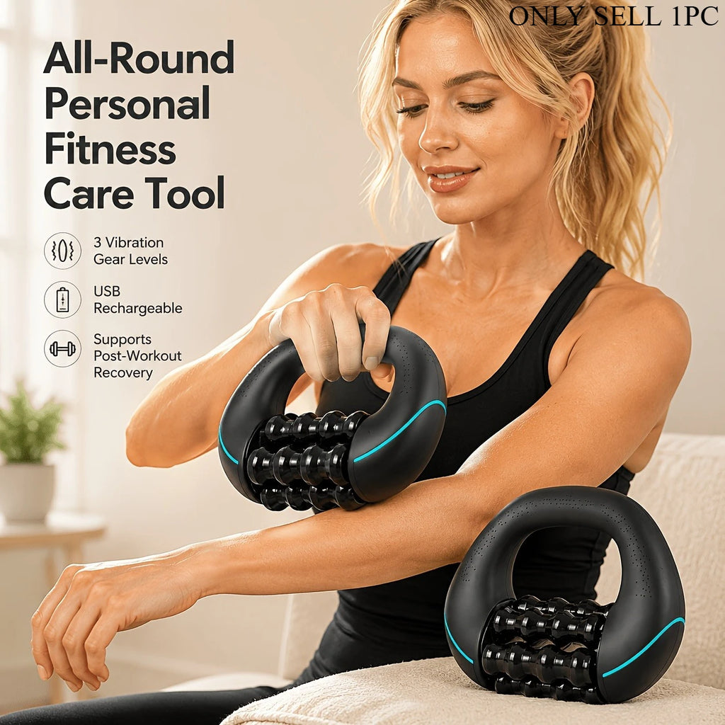 Ergonomic Handheld Electric Massage Roller 3 Speed Vibration Massager Lightweight Tool for Neck Back Shoulder Leg Home Travel
