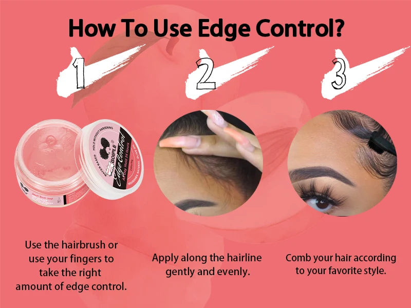 80g Extra Hold Edge Control Gel for Wig 4c Hair 24 Hour Long Lasting Control Gel No-greasy Edge Smoothing Break Hair Styling Wax