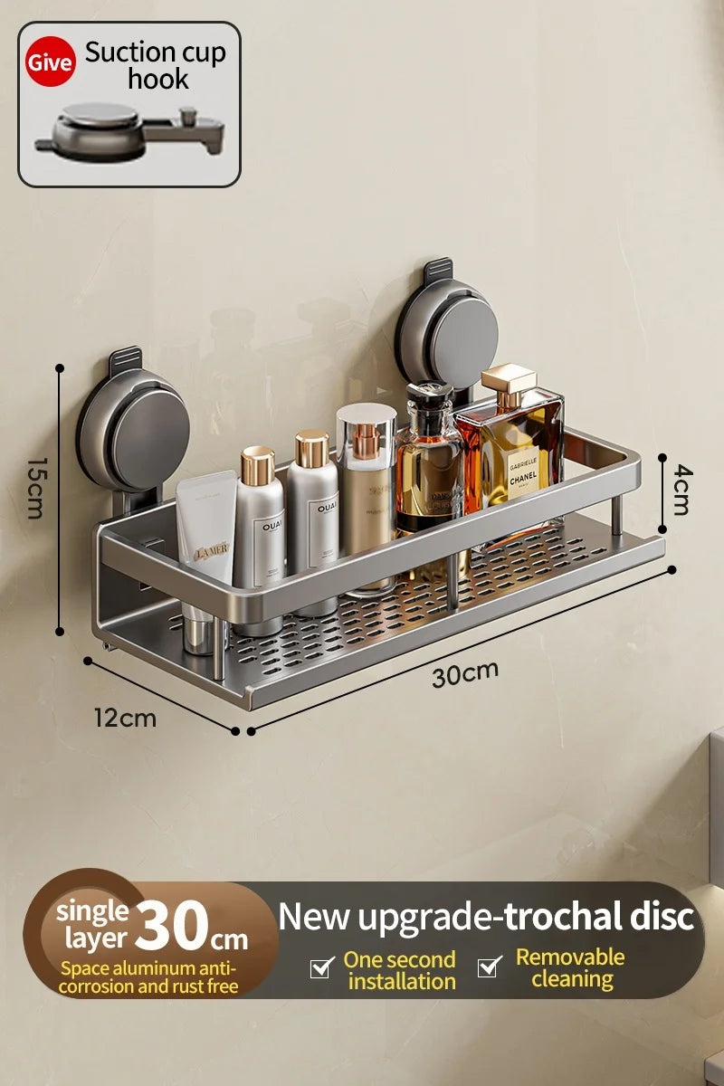 Toilet storage rack, bathroom washbasin, toilet, shower room, kitchen, wall mounted non perforated towel rack