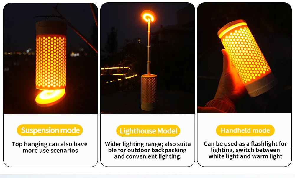 Camping Lights,Rechargeable Telescopic Tent Lights 2000mAh Camping Lanterns,Portable Flashlights For Camping, Hiking, Emergency