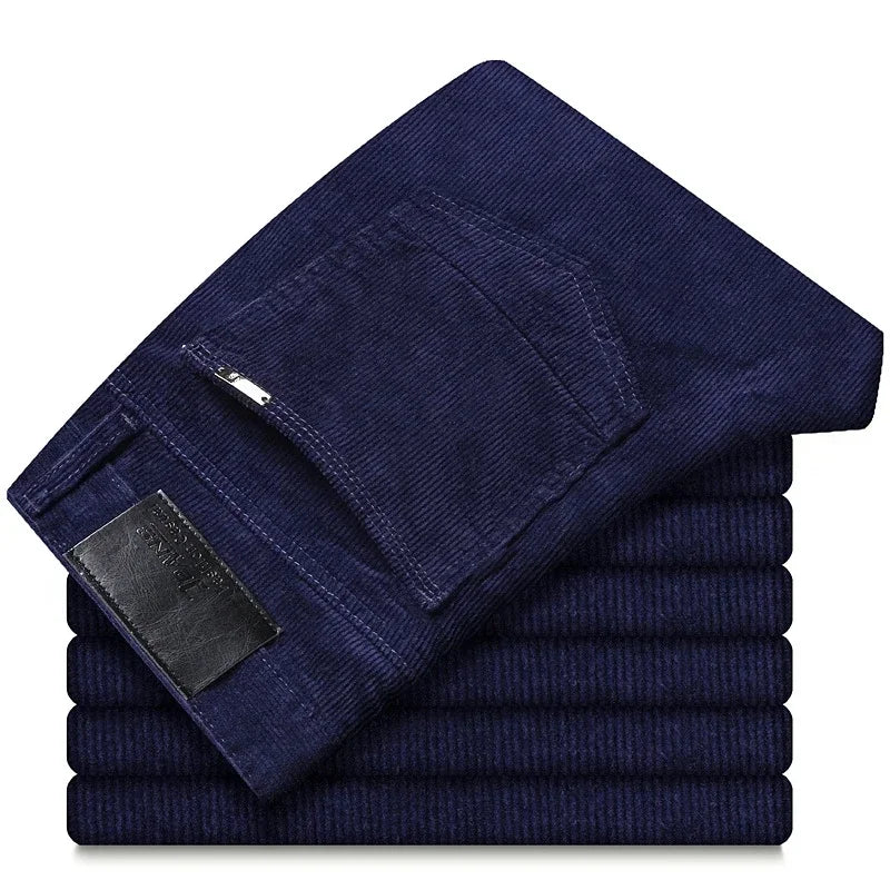 6 Color Men's Corduroy Casual Pants 2022 Autumn Winter New Style Business Fashion Stretch Regular Fit Trousers Male Clothes