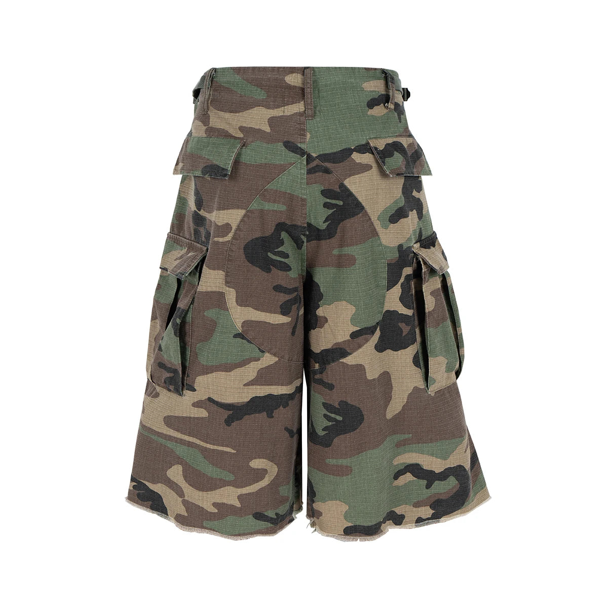 M65 Silhouette Camouflage Cargo Cropped Shorts for Men Wide Leg Patchwork Baggy Summer Shorts Oversized Loose Over Knee Pants