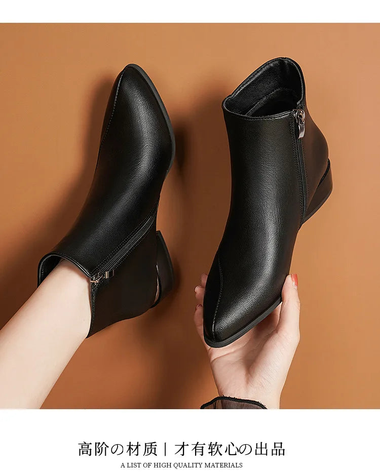 Autumn and Winter 2024 Women Boots British Style Fashion Boots for Women New Thick Heeled Oversized Fashion Short Boots