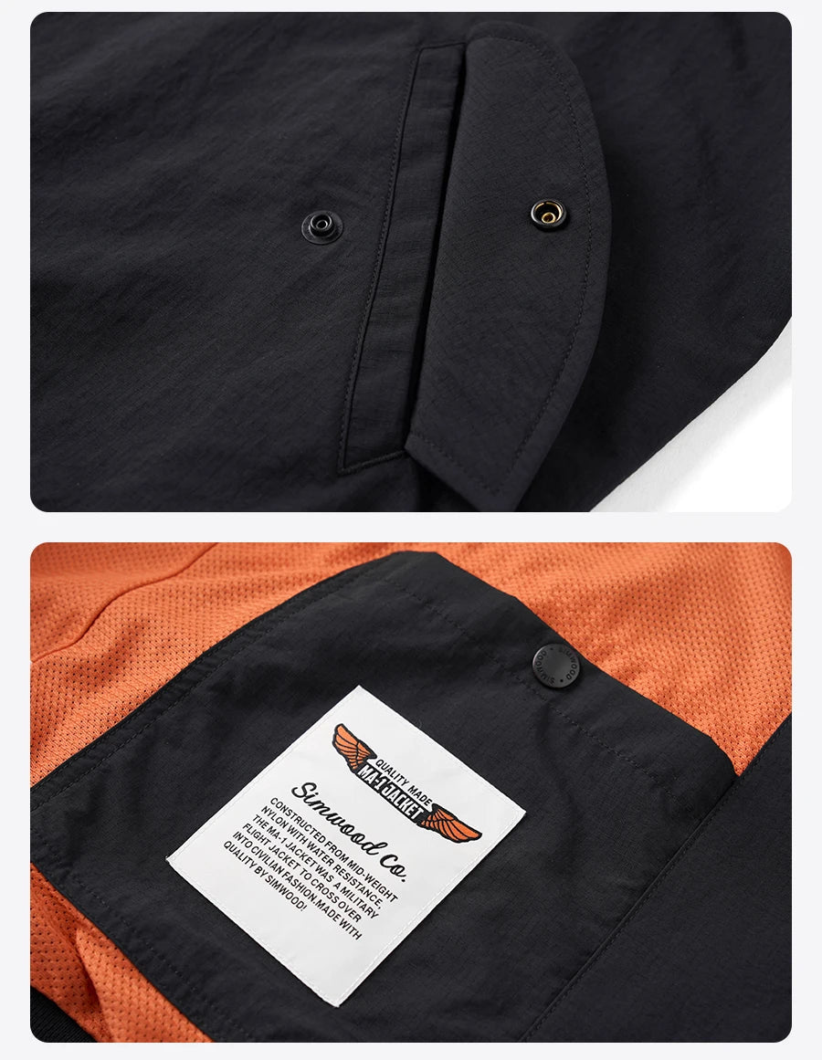 SIMWOOD 2026 Autumn Winter New Oversize Classic MA-1 Bomber Jacket Baseball Collar Pilot Flight Jacket Men Autumn Casual Coats