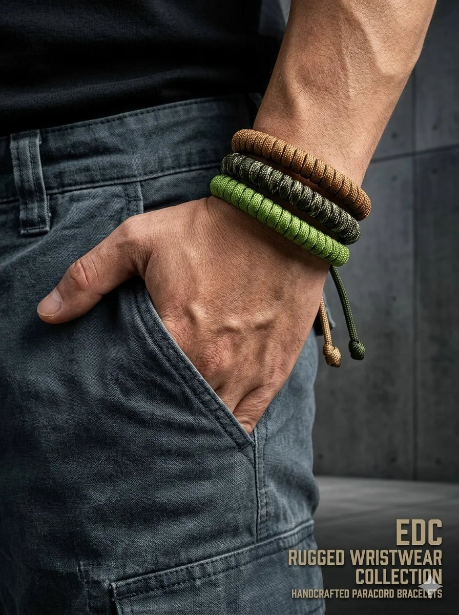 Paracord Survival Wrist Strap Adjustable, Tactical Camping Hiking Rope Gear, Outdoor Emergency Survival Cord