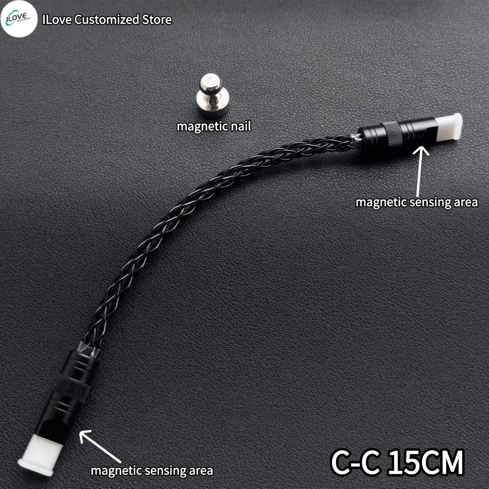 15cm C-C/USB-C Single Crystal Copper Keyboard Cable Supports 8K Magnetic Controllable Lights for HMlab Hub