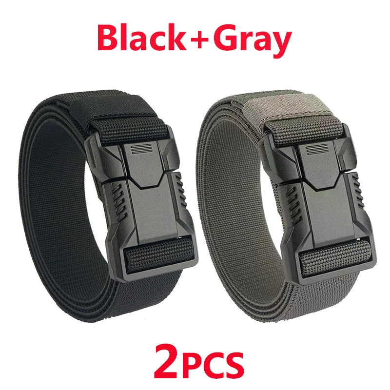 Nylon Tactical Belt Men Automatic Buckle Quick Release Military Belt Outdoor Casual Workwear Training Pants Heavy Duty Web Belt