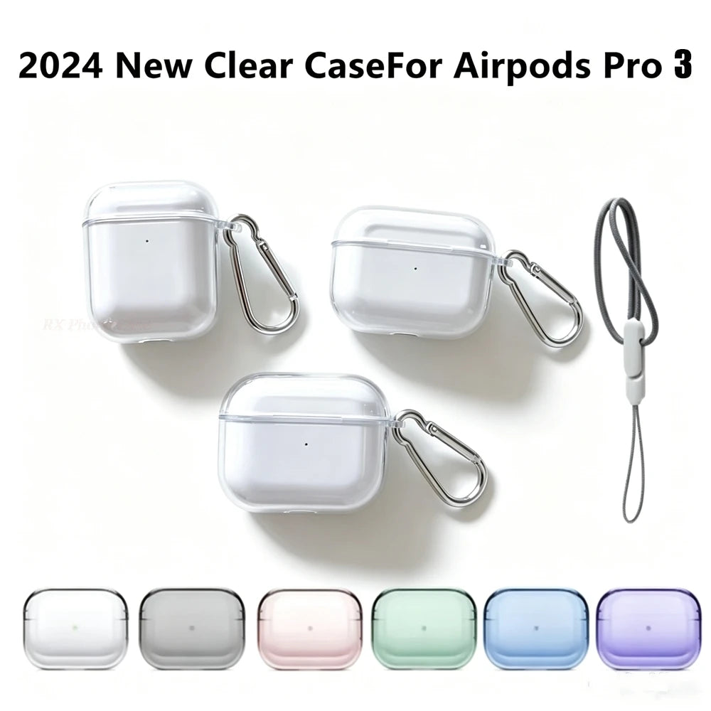 Clear Soft TPU Earphone Case For Airpods Pro 3 Pro 2 Pro Shockproof For Airpods 4 3 2 1 Bluetooth Wireless Earphone Cover Solid